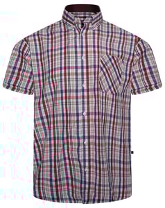 KAM Premium Stretch-Karohemd Weinrot